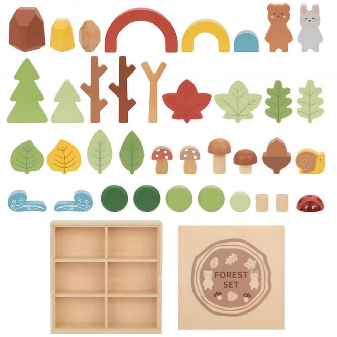 Šumski set s drvenim kockama Tooky Toy