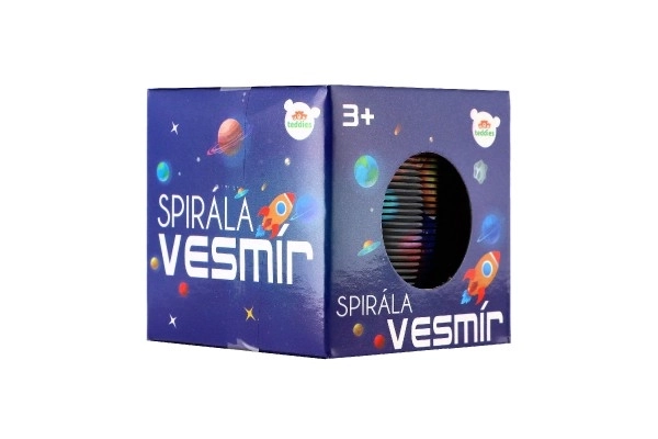 Spirala/proljeće svemir plast promjer 6,5 cm 2 boje u kutiji 7x7x7 cm