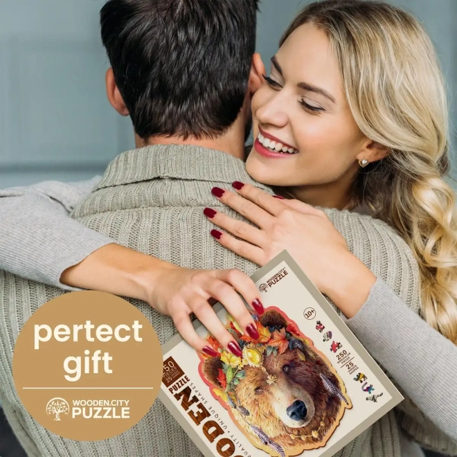 WOODEN CITY Drvene puzzle Stilski medvjed 250 dijelova EKO