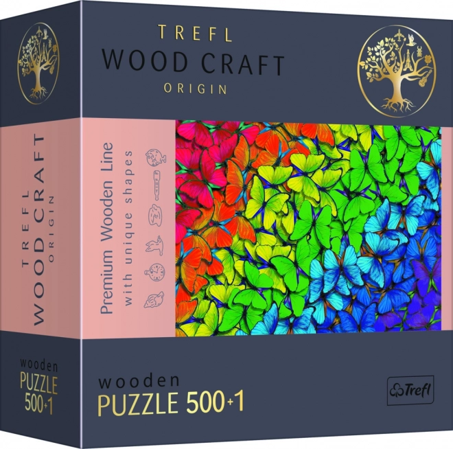 Drvene puzzle Trefl Wood Craft Duhovi leptiri 501 dijelova