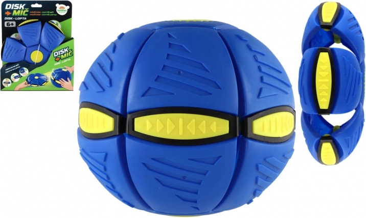 Disk-lopta plava 22 cm – leteći disk koji se pretvara u loptu