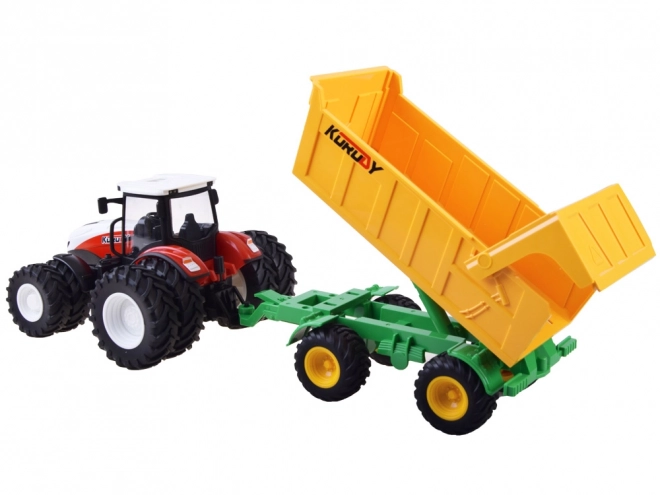 Traktor na daljinsko upravljanje s gumenim kotačima + prikolica RC0601