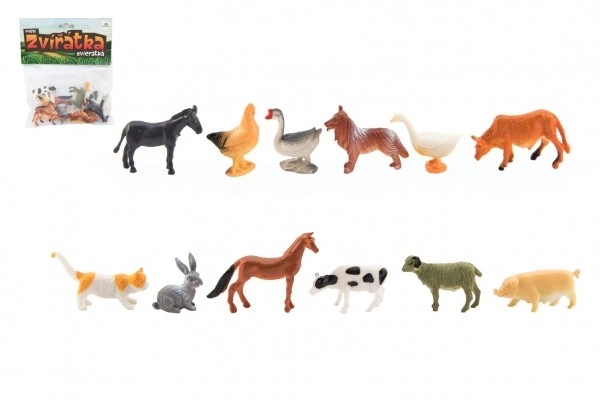 Mini životinje domaća farma plastika 4-6cm 12kom u vrećici