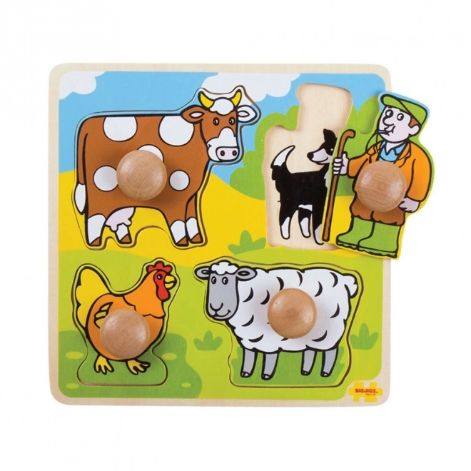 Bigjigs Toys umetanje edukativne slagalice farma