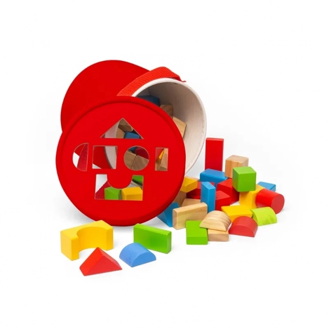 Bigjigs Toys drvene kocke i sortirka u bubnju