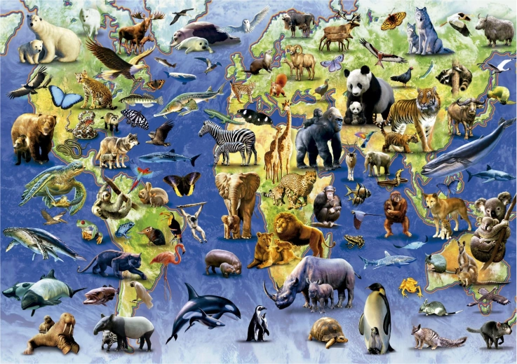 Puzzle EDUCA 100 ugroženih vrsta – 500 dijelova