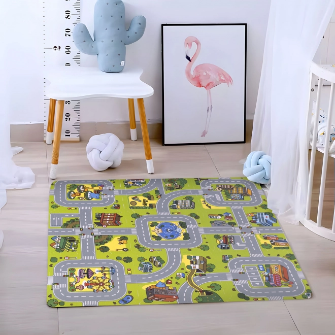 Velika pjenasta prostirka EVA za djecu Grad 90,5x90,5 cm 21 kom ECOTOYS