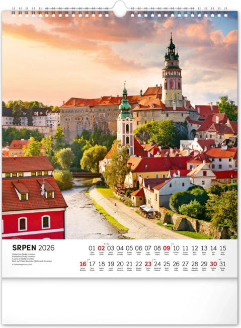 Zidni kalendar Češka republika 2026