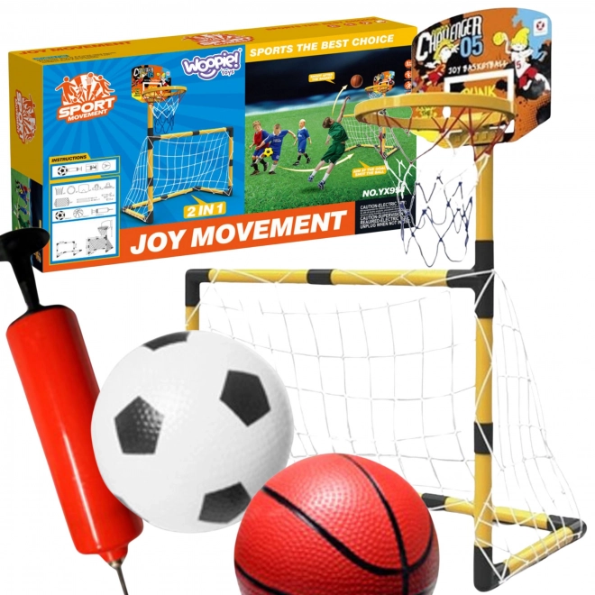 Woopie sportski set 2u1 košarka i nogometni gol