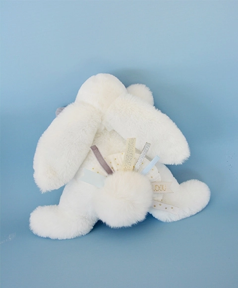 Doudou poklon set - plišani zeka s bijelom pomponom
