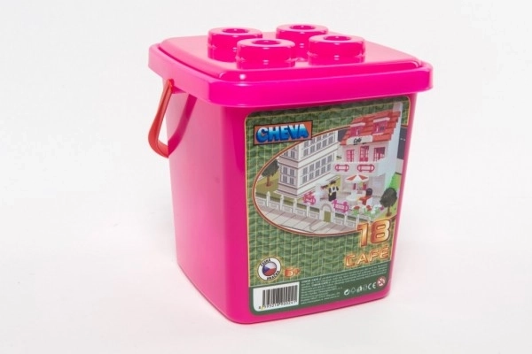 Građevinski set Cheva 18, Slastičarna plastika 215 kom u kanti 17x22x17cm
