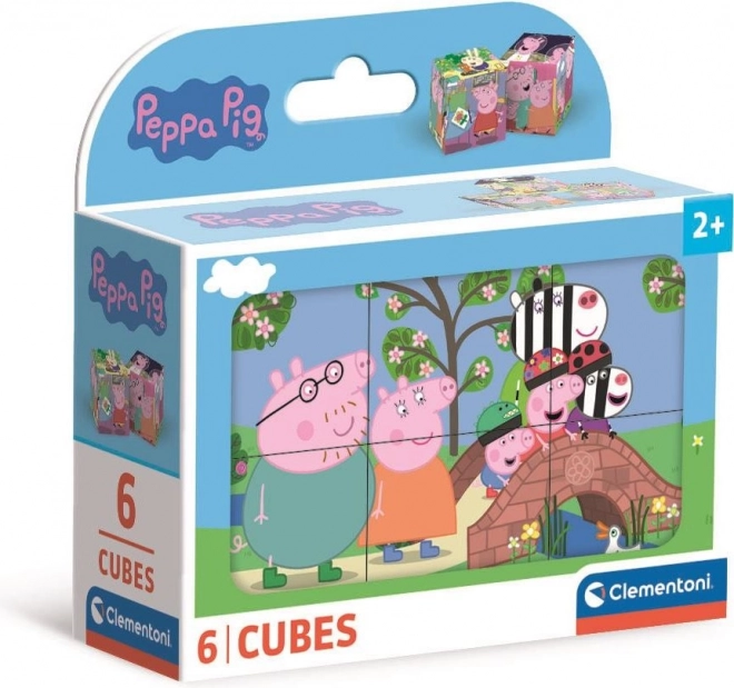 CLEMENTONI Slikovne kocke Prasac Peppa, 6 kocaka