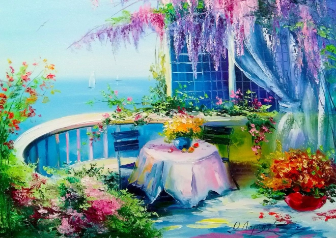 Puzzle Cvjetni balkon 1000 dijelova
