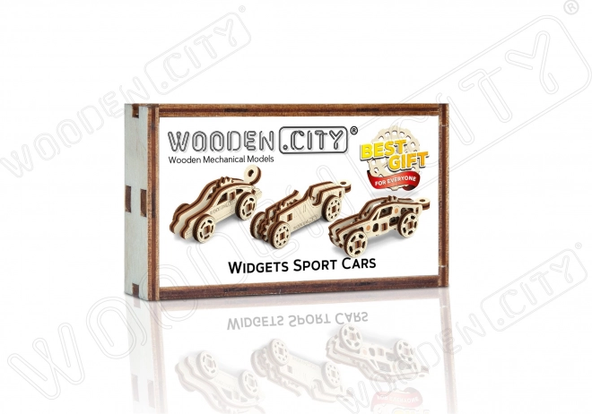 Drveni 3D puzzle mini set sportskih automobila