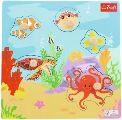 Drvene puzzle Podmorska životinjica, 5 dijelova