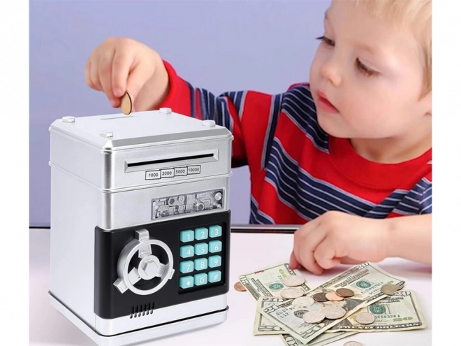 Elektronička kasica sef s pristupnim kodom siva