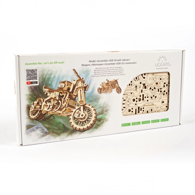 Ugears 3D slagalica Motocikl s prikolicom 380 dijelova