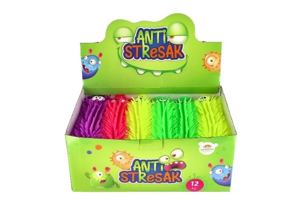 Gusjenica antistresna stiskajuća silikon 30cm na baterije sa svjetlom 4 boje u vrećici 12 komada u kutiji