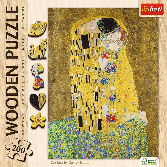 Drvene puzzle Gustav Klimt - Poljubac 200 dijelova