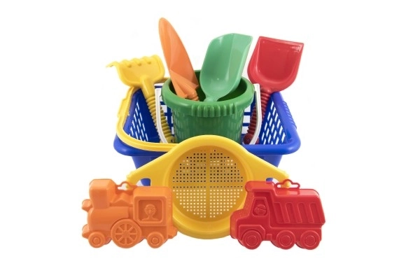 Košara set - 2 kalupi lopatica grabljice sito kanta košara za kupovinu plastika 12m+