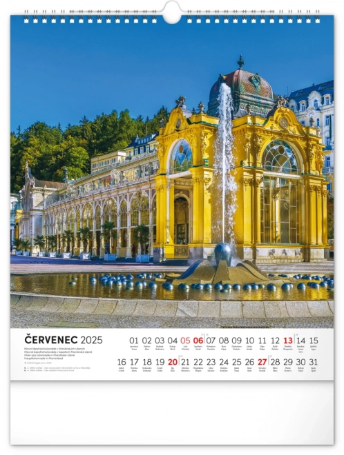NOTIQUE Zidni kalendar Češka republika 2025, 30 x 34 cm