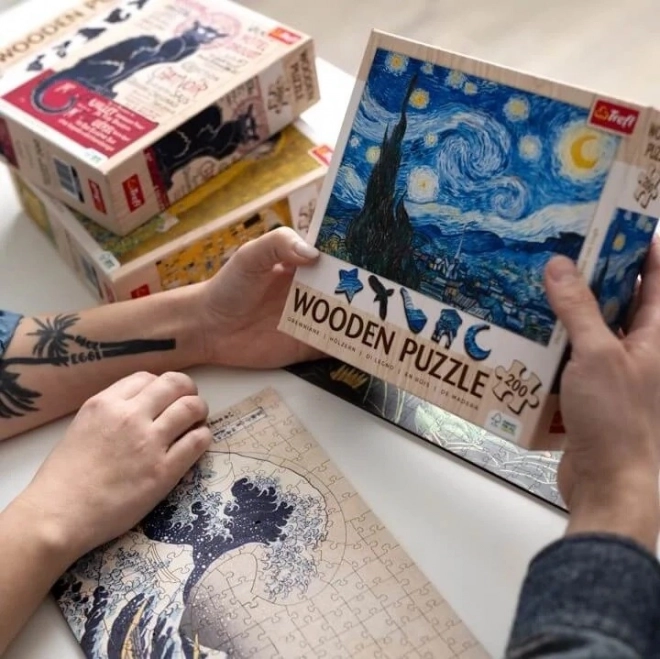 Drvene puzzle Art: Steinlen - Crna mačka, 200 dijelova