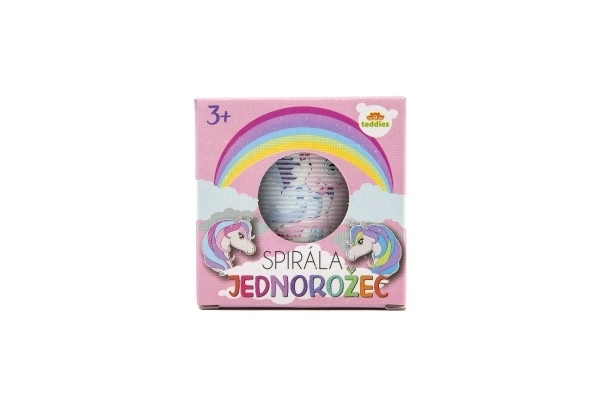 Šarena skakajuća opruga s motivom jednoroga - 6,5 cm