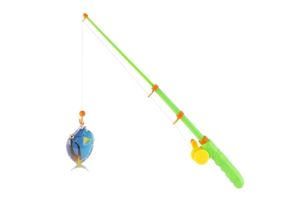 Igra ribe/ribolov magnetska plastika 5 komada + štap plastika 39cm 2 boje na karti