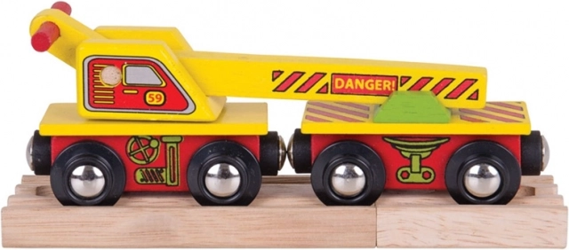 Drveni vagon s dizalicom BIGJIGS RAIL