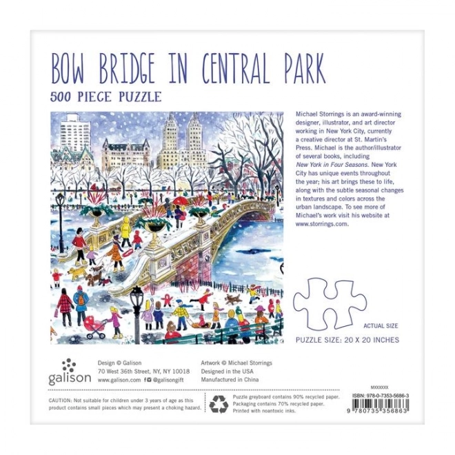 Kvadratne puzzle Bow Bridge u Central Parku 500 dijelova