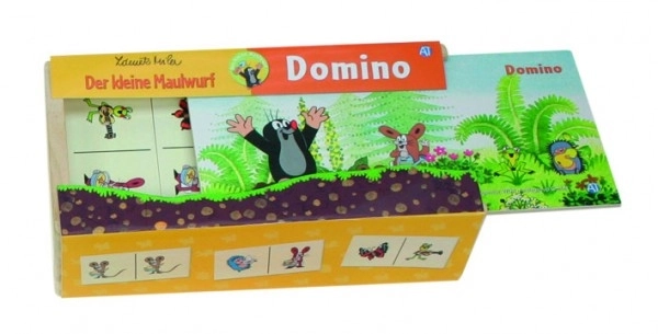 Domino Krtica drvena društvena igra 28 komada u drvenoj kutiji 18x11x5 cm