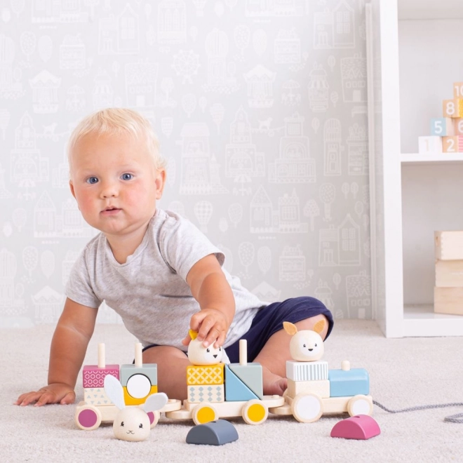 Bigjigs Baby drveni vlakić sa životinjama