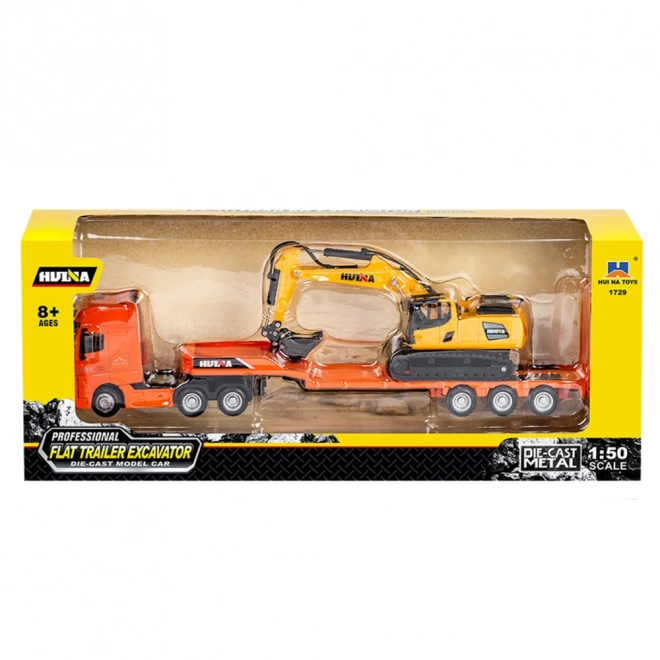 Model teretnog kamiona s prikolicom i bagerom Huina 1:50
