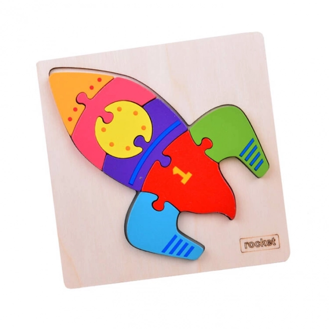 Drvene puzzle Montessori raketa