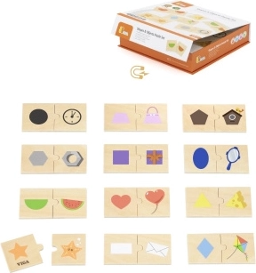 VIGA drvene puzzle – povezivanje oblika i predmeta