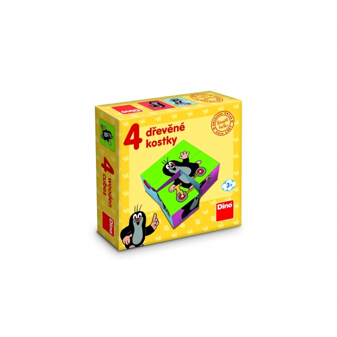 Kocke kubus Krtica drvo 4 kom u kutiji 13x13x4cm