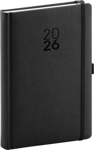 Dnevni dnevnik Diamante 2026 crni 15 x 21 cm