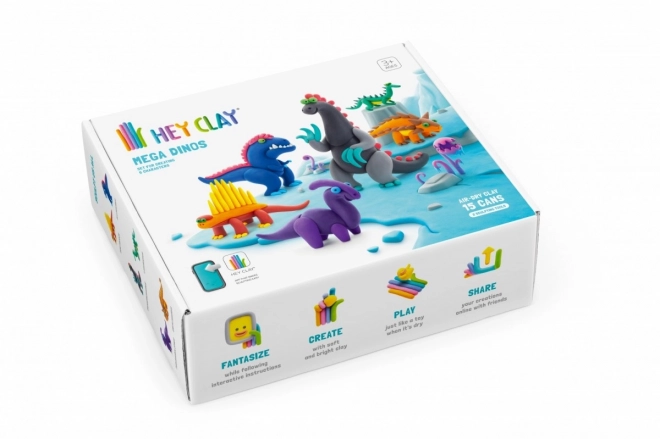 Plastična masa Hey Clay Mega Dinosaurs set