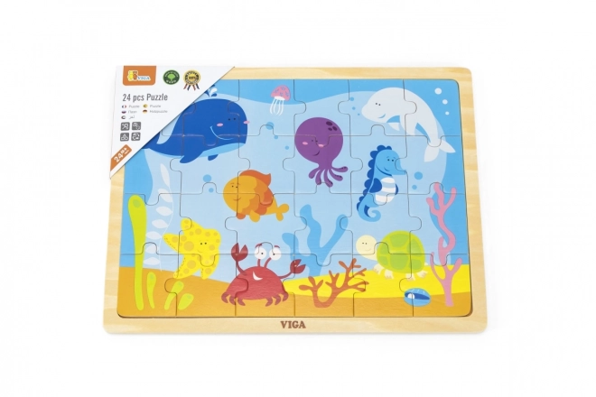 Drvene puzzle 24 dijelova - podmorski svijet