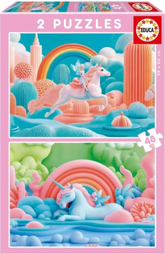 Puzzle Čarobni Jednorogovi 2x48 Dijelova