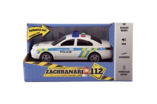 Auto policija plastika 15cm na baterije sa zvukom i svjetlom na inerciju u kutiji 20x11x9cm