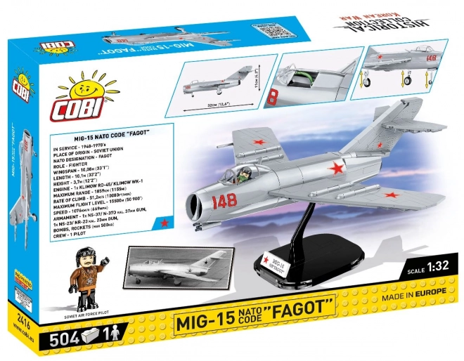 COBI 2416 Korejski rat MIG-15 FAGOT, 1:32, 504 k, 1 f