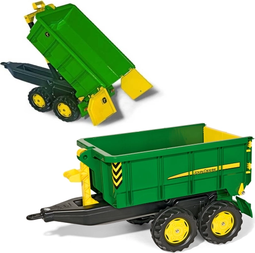 Velika dvoosovinska kiper prikolica JOHN DEERE za traktore Rolly Toys