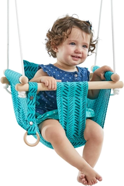 Tekstilna dječja ljuljačka od 100% pamuka, tirkizna – 2Kids Toys
