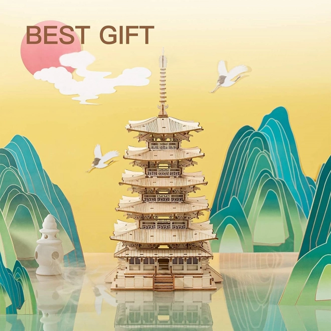 3D drvene puzzle petorazinska pagoda