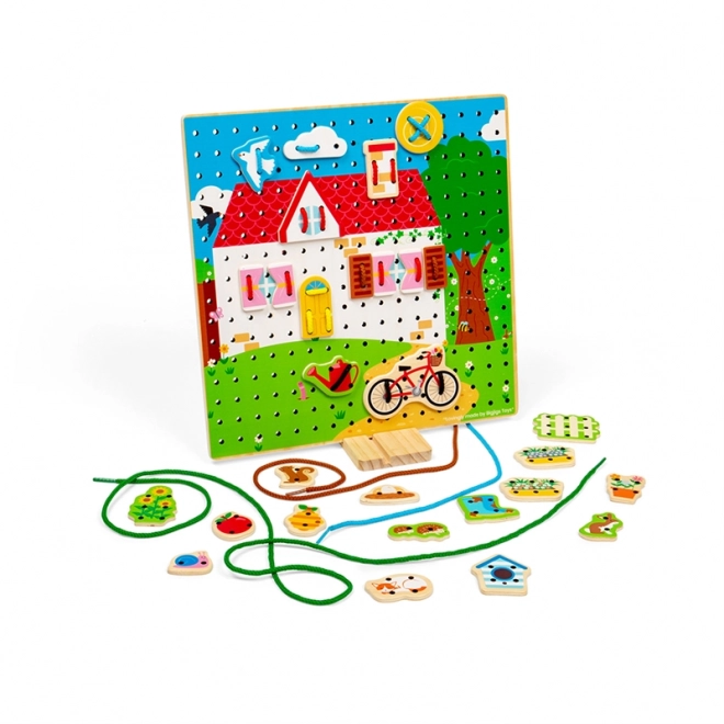 Provlakačka drvena ploča kućica BIGJIGS TOYS