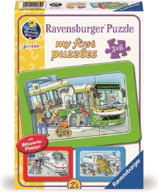 Moje prve puzzle Prijevozna sredstva 3x6 dijelova