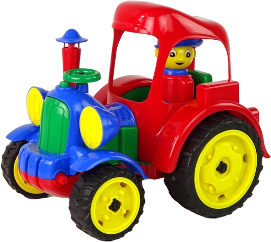 Veliki plastični traktor s figuricom i gumenim kotačima HEMAR