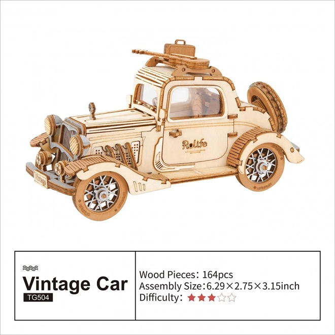 Vintage automobil - moderno 3D drveni puzzle
