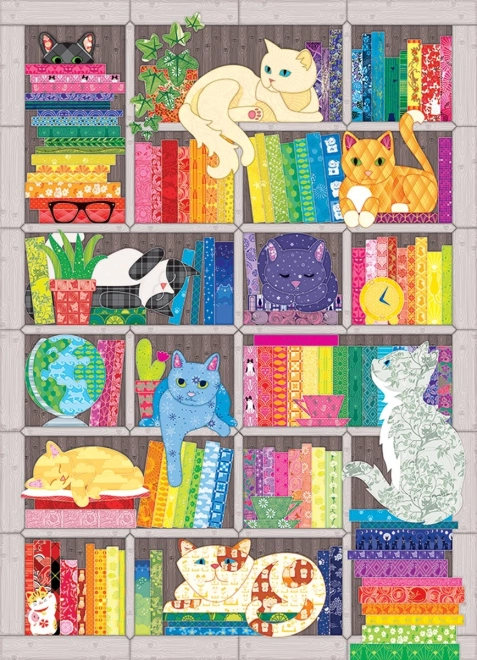 Puzzle Vezeni pokrivač: duge mačke 1000 dijelova